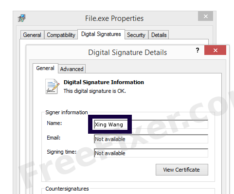 Screenshot of the Xing Wang certificate